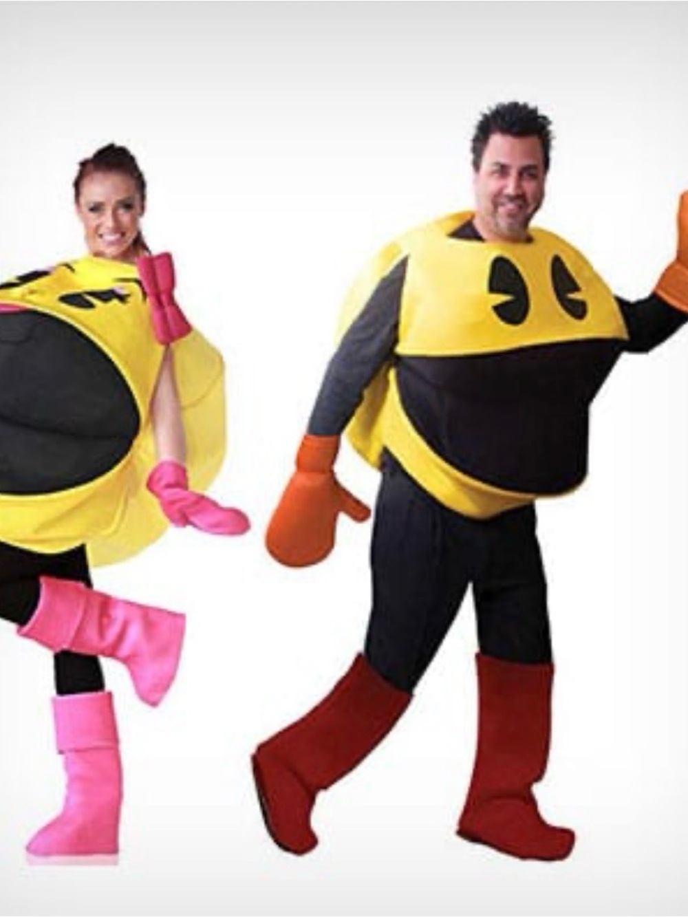 Yellow Pac-Man & Woman Joint  Adult Costume with Accessories